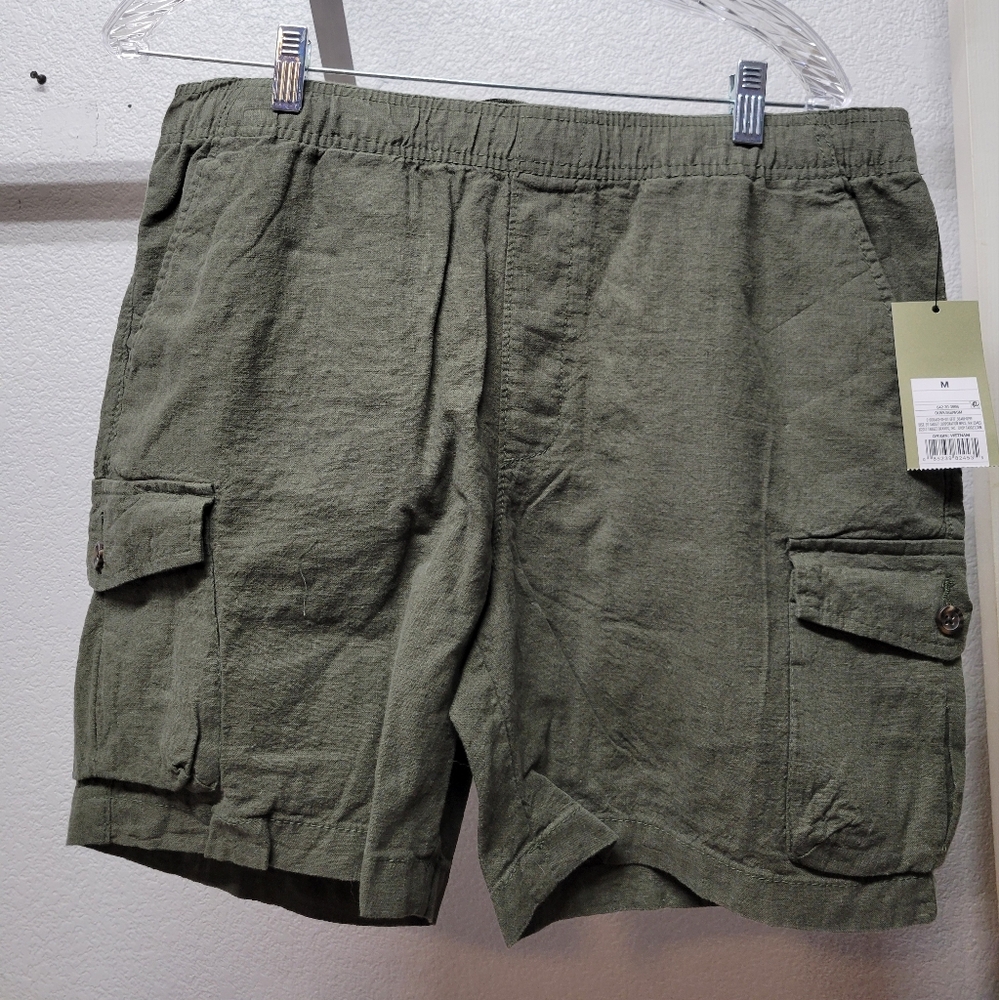 GoodFellow & Co Mens Everyday Green Cargo Shorts With Drawstring Medium Nwt